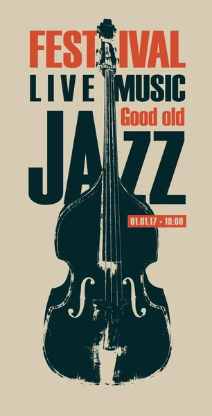 Cartaz Vintage Vetorial Para Bom Velho Festival Jazz Música Vivo — Vetor de Stock
