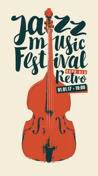Vektor Vintage Affisch För God Gammal Jazz Festival Levande Musik — Stock vektor