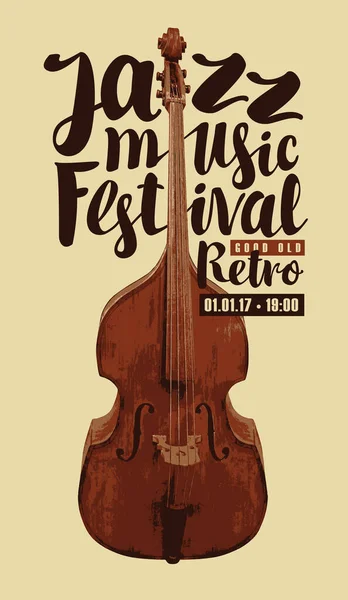 Vector Vintage Αφίσα Για Παλιό Καλό Φεστιβάλ Τζαζ Ζωντανής Μουσικής — Διανυσματικό Αρχείο