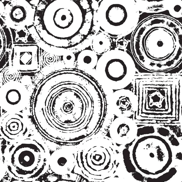 Бесшовный Абстрактный Рисунок Геометрических Фигур Кругов Квадратов Имитирующих Вышивку Гобелен — стоковый вектор