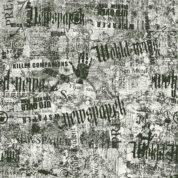 Αφηρημένη Αδιάλειπτη Μοτίβο Χαοτική Layering Του Κειμένου Της Εφημερίδας Εικόνες — Διανυσματικό Αρχείο