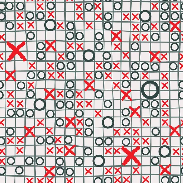 Abstract Naadloos Patroon Met Kruisen Cirkels Zwarte Achtergrond Tic Tac Vectorbeelden