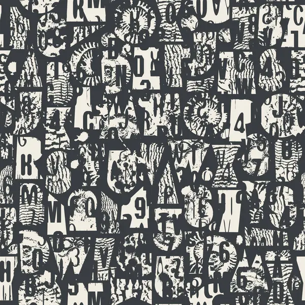 Paleontoloji teması üzerinde grunge dokusu, kabukları, trilobitleri ve ammonitleri olan geometrik şekillerden oluşan basit, kalın yazı karakteriyle soyut vektörsüz arkaplan deseni. Kullanılan yapay zeka yok.