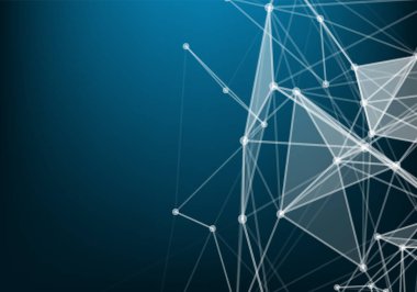 Noktaları ve çizgileri birleştiren soyut bir bağlantı. Bağlantı bilimi geçmişi. Vektör illüstrasyonu