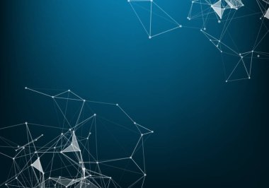 Moleküler yapısı arka plan ve iletişim. Arka plan molekülü Dna ve neural ağ ile. Yapay zeka. Bağlantılı çizgiler ve noktalar ile bilim ve teknoloji kavramı