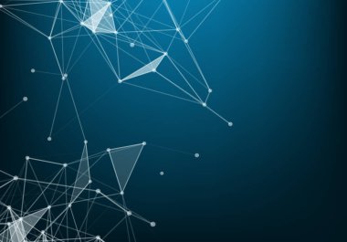 Geometrik grafik arka plan molekül ve iletişim. Büyük veri bileşikler ile karmaşık. Perspektif zemin. Büyük veri en az dizi. Dijital veri görselleştirme. Bilimsel vektör çizim