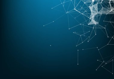 Soyut teknoloji arka planı. Bilim Büyük veri. Arka plan vektörü. Pleksus etkisi. Ağ bağlantı yapısı.