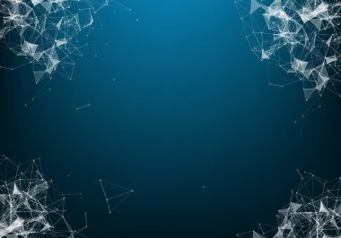 Veri teknolojisi arka planı. Büyük veri görselleştirmesi. Noktaları ve çizgileri birbirine bağlıyor. Bilim arka planı.