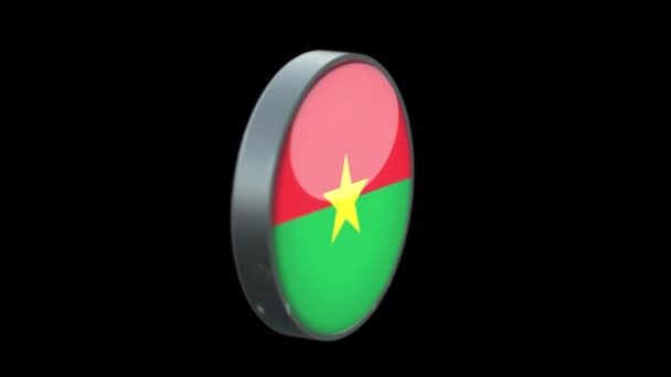 Bandeira Rotativa Burkina Faso Fundo Transparente Burkina Faso Bandeira Vidro — Vídeo de Stock