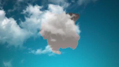Gerçekçi Bulutlar 'ı yakınlaştırarak ülke haritasını oluşturun. Kamera surinam haritasında gökyüzü efektini yakınlaştır. Kurumsal Girişler, Turizm, Sunumlar İçin Uygun.