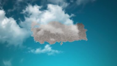 Gerçekçi Bulutların İçinden Uçup Giden Hindi Ülke Haritası. Kamera hindi haritasında gökyüzünü yakınlaştır. Kurumsal Girişler, Turizm, Sunumlar İçin Uygun.