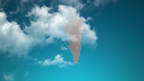 Mapa Kraju Gibraltarskiego Zoomem Realistyczne Chmury Przelatują Przez Zbliżenie Kamery — Wideo stockowe