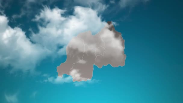 Plattegrond Met Zoom Realistische Wolken Vliegen Erdoorheen Camera Inzoomen Hemel — Stockvideo