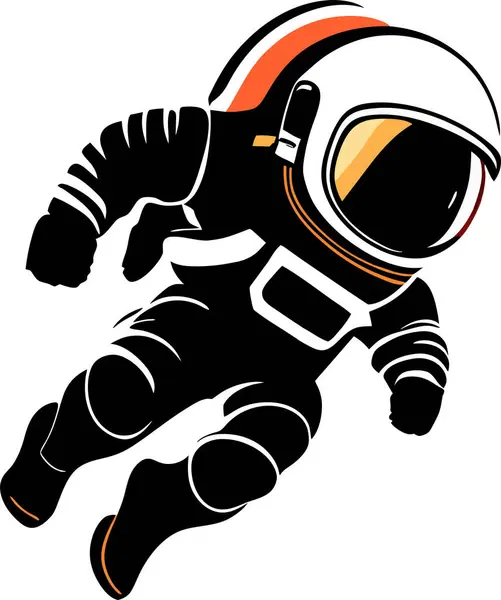 Roztomilý Šťastný Astronaut Skákání Cartoon Science Technology Icon Concept Izolovaný — Stockový vektor