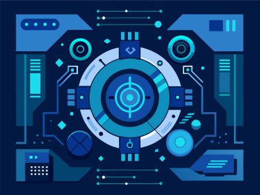 abstract technology ui futuristic concept hud interface hologram elements of digital data chart, communication