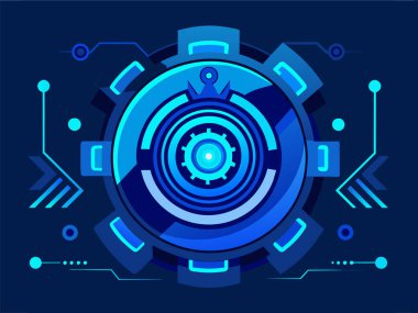 Circle blue abstract technology concept