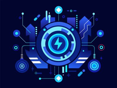 Blue Virtual reality space. Futuristic VR frame, Head up Display Design. Sci Fi Helmet HUD UI.