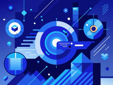 Abstract geometric technology shape of glowing background.