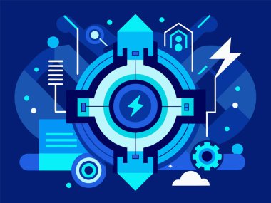 Abstract geometric technology shape of glowing background.