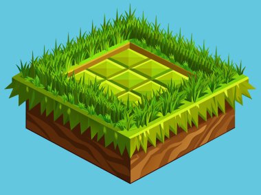 Rectangle Of Green Fresh Grass vector