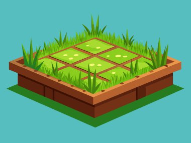 fresh green spring grass cartoon in lengths and densities for use as design elements