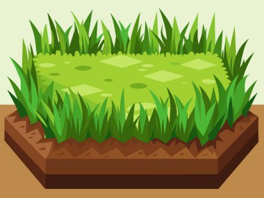 green grass landscape background vector.