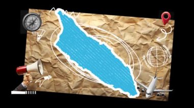 mavi arka plan üzerinde yırtık kağıt.