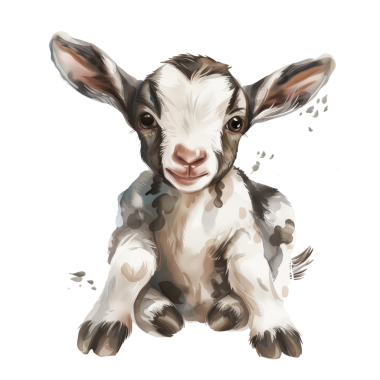 Sevimli bir keçinin yüksek kaliteli çıkartması, dizüstü bilgisayarlar ve daha fazlası için mükemmel. Çocuklar ve hayvan meraklıları için ideal..