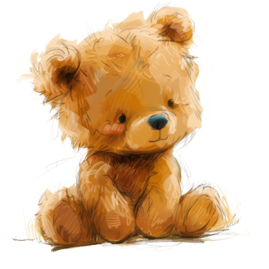 Çekici el yapımı oyuncak ayı çıkartması, çocuk el sanatları, hatıra defteri ve çeşitli yaratıcı projeler için mükemmel..