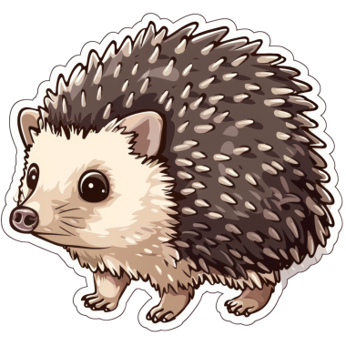 Detaylı dikenli kürkü ve sevimli bir ifadesi olan sevimli bir kirpinin yüksek kalite çıkartması. Not defterleri, dizüstü bilgisayarlar ve daha fazlası için ideal.