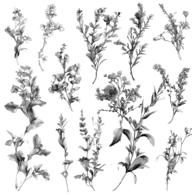 Yüksek çözünürlüklü botanik çiçek resimlerinden oluşan çarpıcı bir koleksiyon çeşitli türleri ince detaylarıyla gösteriyor. Doğa ve çiçekçiler için mükemmel..