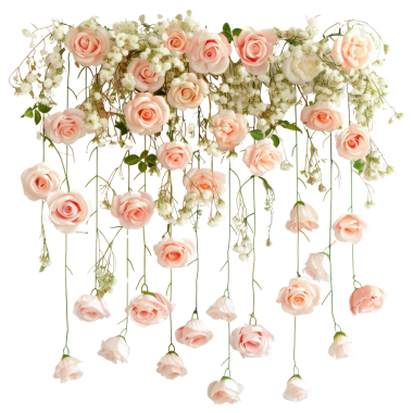 Pembe güller ve beyaz bebek nefesi içeren göz kamaştırıcı bir çiçek aranjmanı. Herhangi bir yere ya da olaya zarafet katmak için mükemmel..