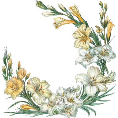 Beyaz ve sarı çiçeklerin yer aldığı güzel çiçek asma düzenlemesi, ev dekorasyonu, tasarım ilhamı ve sanatsal projeler için ideal.