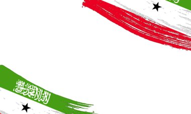 Fırça darbesi ile Somaliland Bayrağı, Grunge fırça darbesi. Suluboya bayrak tasarımı.