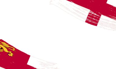 Fırça darbesi ile Sark Flag, Grunge fırça darbesi. Suluboya bayrak tasarımı.