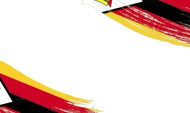 Fırça darbesiyle Zimbabwe Bayrağı, Grunge fırça darbesi. Suluboya bayrak tasarımı.