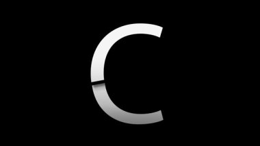 C alfabesinin 3 boyutlu çizimi