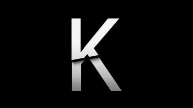 K alfabesinin 3 boyutlu çizimi