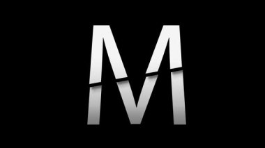 M alfabesinin 3 boyutlu çizimi