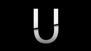 U alfabesinin 3 boyutlu çizimi