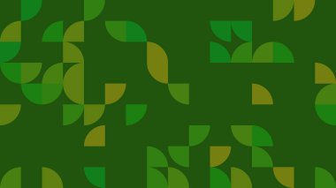 Bu soyut tasarım yeşil geometrik şekiller ve düzgün eğriler içerir, uyumlu ve modern bir estetik yaratır. Doğadan esinlenilmiş temalar için mükemmel.