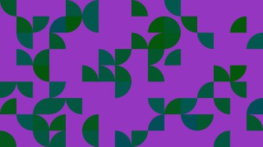 Zengin mor bir zemin üzerinde kıvrımlı şekiller içeren bu canlı geometrik tasarımı keşfedin. Yaratıcı projeler, duvar kağıtları ve modern sanat sunumları için mükemmel..