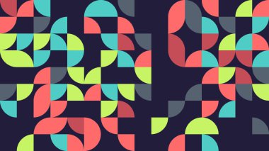 Renkli kıvrımlı şekiller ve geometrik desenler içeren, modern tasarım projeleri, sanatsal arka planlar veya yaratıcı temalar için mükemmel, canlı bir soyut kompozisyon keşfedin..