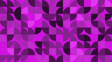 Bu soyut geometrik desen mor ve ilgi çekici şekillerin canlı tonlarını içerir, çeşitli yaratıcı projeler için görsel olarak çekici bir zemin oluşturur..