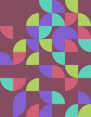 Bauhaus tarzından esinlenilmiş, dairesel şekilleri kalın renklerden oluşan canlı bir geometrik desen keşfedin. Modern dekorasyon için mükemmel.!