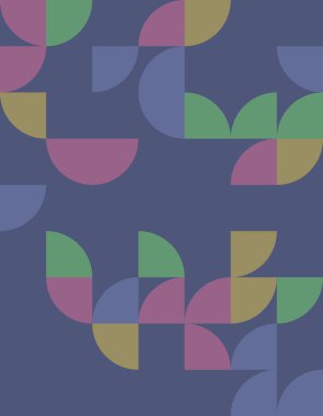 Bauhaus stilinden esinlenerek çarpıcı bir soyut geometrik desen keşfedin. Sanat ve tasarım projeleri için mükemmel dinamik bir görsel deneyim yaratan canlı renkler ve şekiller.