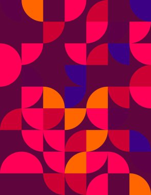 Bauhaus tasarımından esinlenilmiş canlı bir geometrik desen keşfedin, modern bir kompozisyonda cesur şekiller ve renkler ile herhangi bir alana oyuncu bir dokunuş ekleyin..