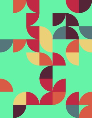 Bauhaus tasarımından esinlenerek çarpıcı bir geometrik desen keşfedin, çağdaş bir görünüm için keskin renkler ve pürüzsüz kıvrımlar.