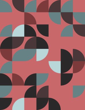 Bauhaus tasarımından etkilenmiş çarpıcı bir geometrik desen keşfedin, çeşitli yaratıcı projeler için modern estetik bir idealde cesur şekiller ve canlı renkler sergileyin..