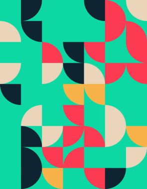 Bauhaus 'un tasarımından esinlenen bu canlı geometrik deseni keşfedin. Parlak renkler ve eşsiz şekiller modern dekor için mükemmel bir göz alıcı soyut sanat eseri oluşturur..